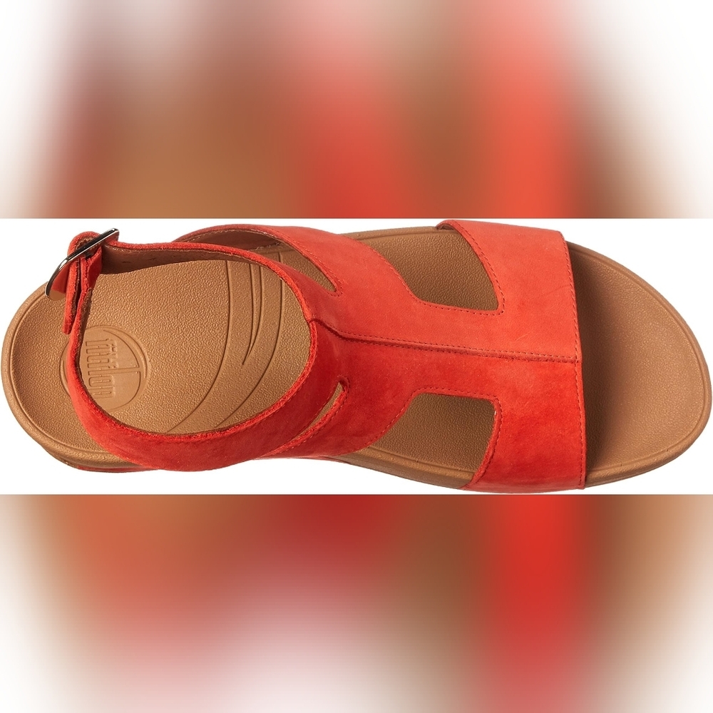 Vionic ARENA Gladiator Women's Vibrant Orange Flame Suede Sandals Sz 8 SH444 - Picture 4 of 10